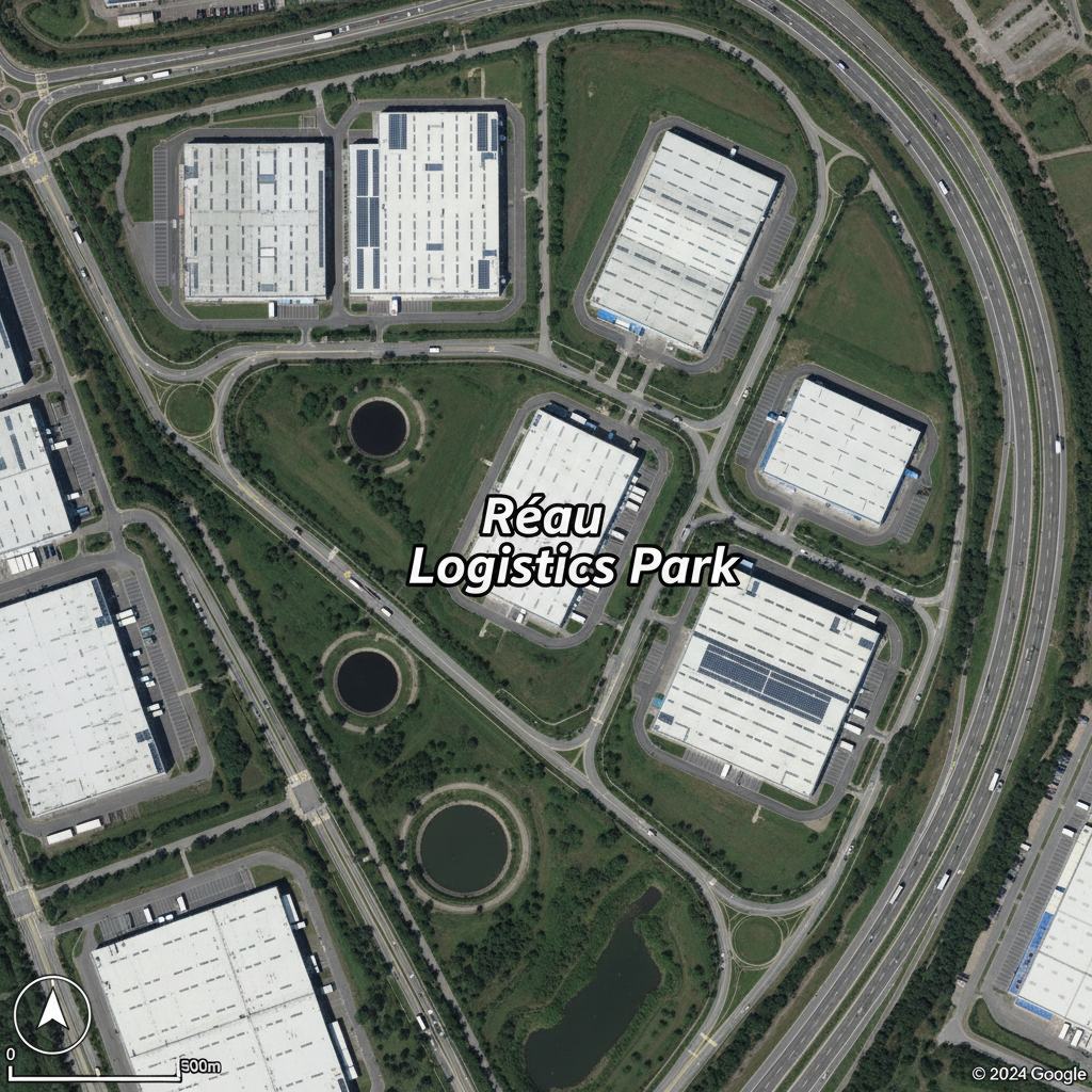 Vue satellite de Réau Logistics Park